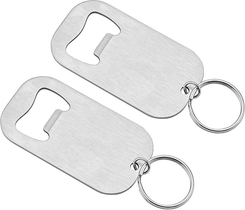 BEBUSINGOTO Stück großer silberweißer Flaschenöffner-Schlüsselanhänger aus Edelstahl