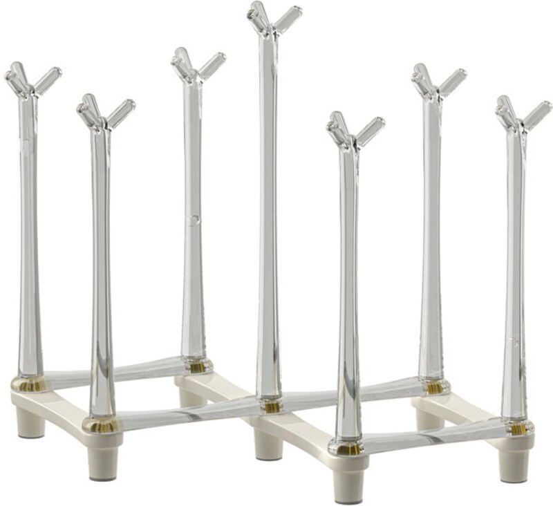 Ausziehbarer Becherhalter, Abtropfgestell für Trinkgläser und Sportflaschen, Trockengestell für Plastiktüten mit rutschf...