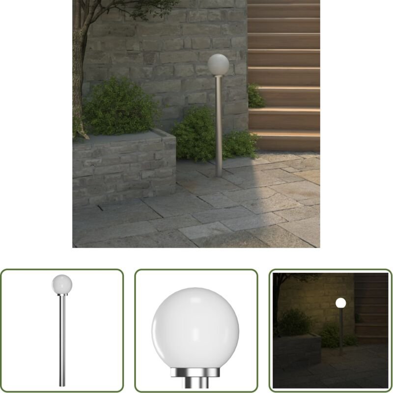 vidaXL Edelstahl Laterne - Garten-Kandelaber 1-flammig 110 cm