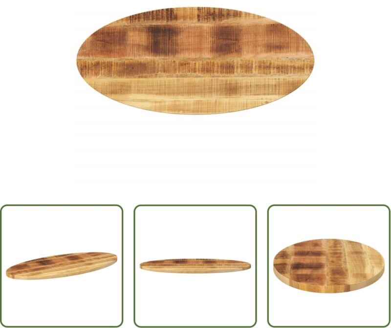 Holz - Tischplatte 140x50x3,8 cm Oval Massivholz Mango
