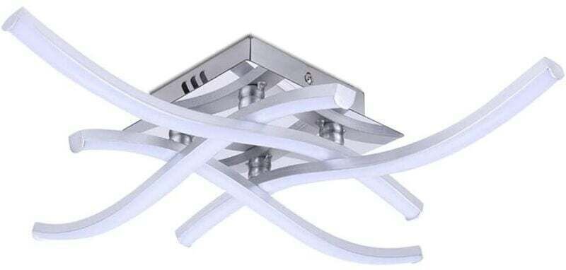 Klassische, geschwungene 4-flammige LED-Deckenleuchte, 24 W, für Wohnzimmer, Schlafzimmer, Büro, Esszimmer und Küche