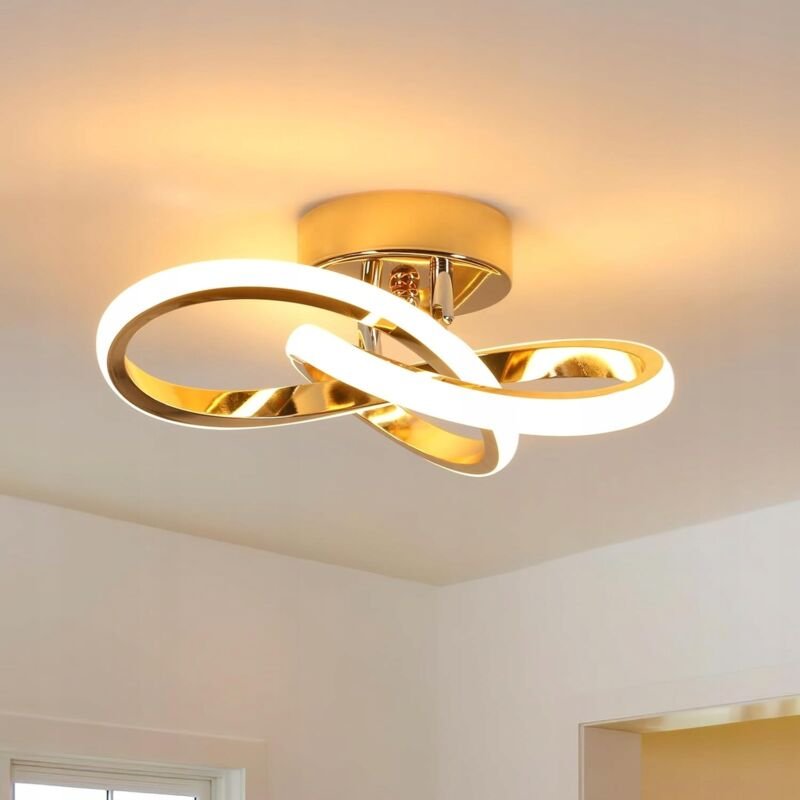 Goeco - Moderne goldene LED-Pendelleuchte für Wohnzimmer, 22 w, 3000 k