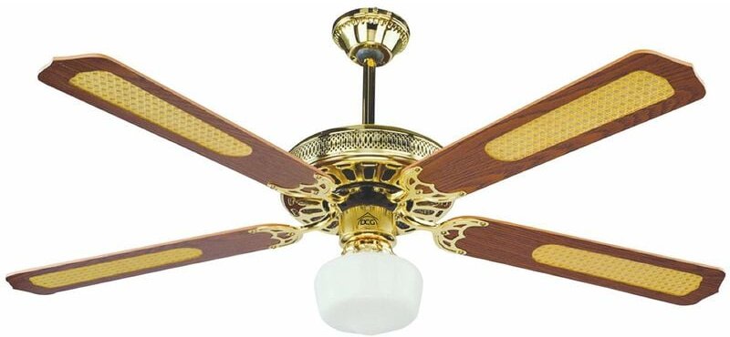 DCG VECRD42L Deckenventilator aus Holz mit 4 Flügeln und Licht, 3 Geschwindigkeiten