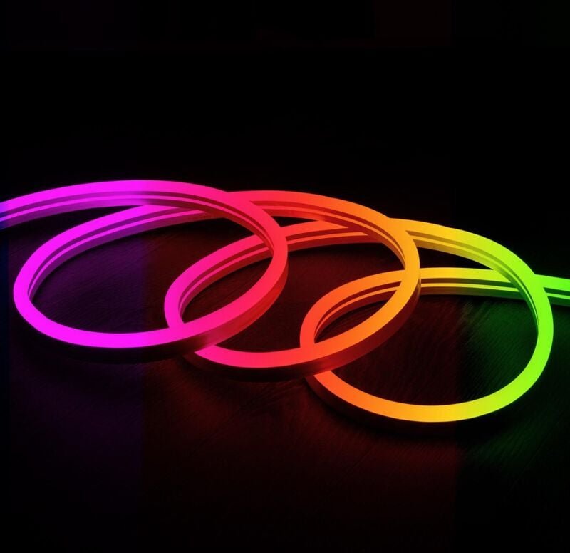 Efectoled - LED-Streifen Neon Dimmbar 220V rgb Halbrund 180° 11W/m Schnitt 100cm IP67 nach Maß 4 m