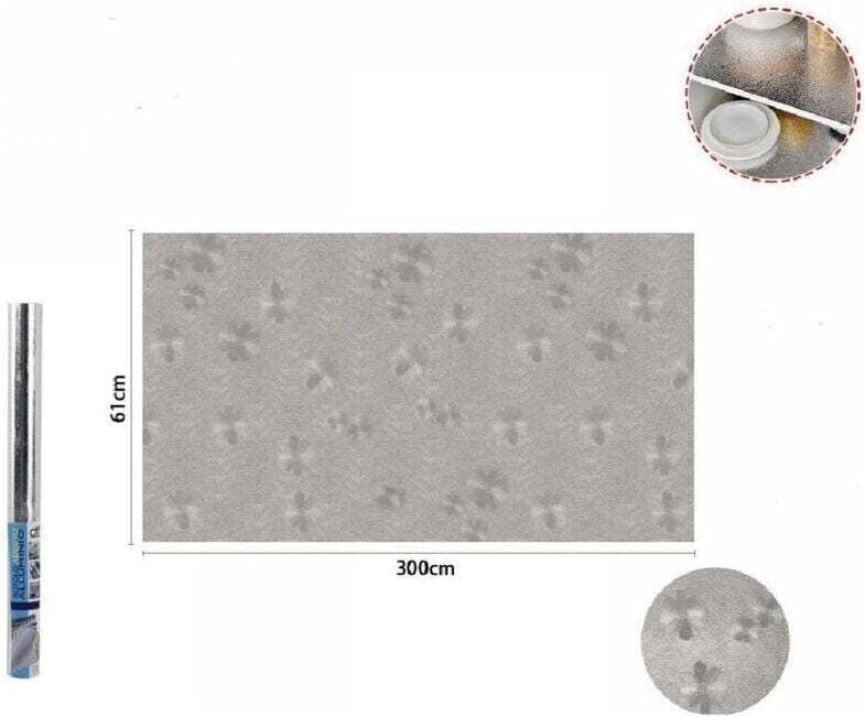 Vtizikl Rotolo Adesivo Alluminio 61cmx3mt Per Cassetti Mobili Armadi Parati Cucina 70504 -