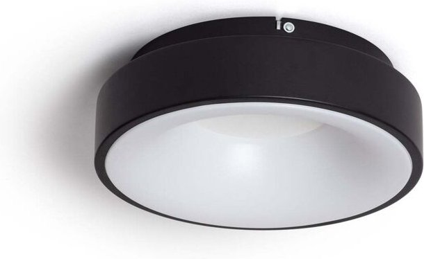 Efectoled - LED-Deckenleuchte 20W Rund Metall Ø300 mm cct Wählbar Jacob Schwarz