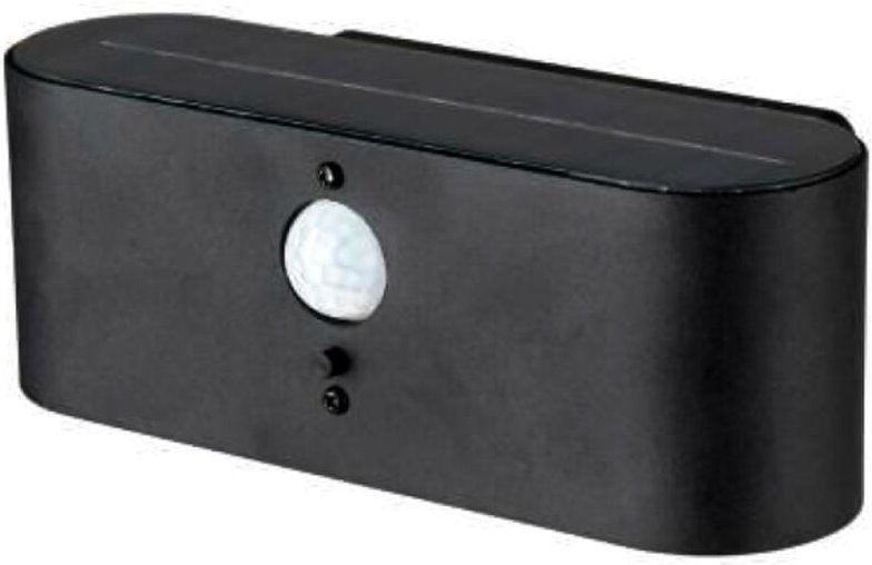 2,5W LED-Wandleuchte mit Solarpanel und PIR-Sensor, Schwarz, Warmweiß, IP54 - V-tac