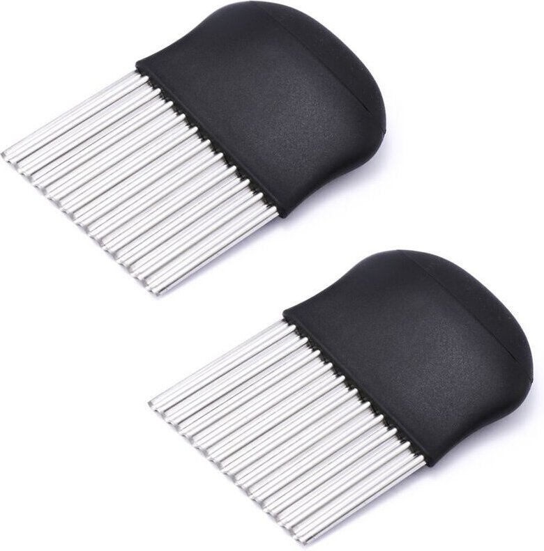 Edelstahl Gemüseschneider - Wellenhobel - Küchenhelfer für Pommes Frites, Kartoffeln, Gemüse, Obst und Waffeln,