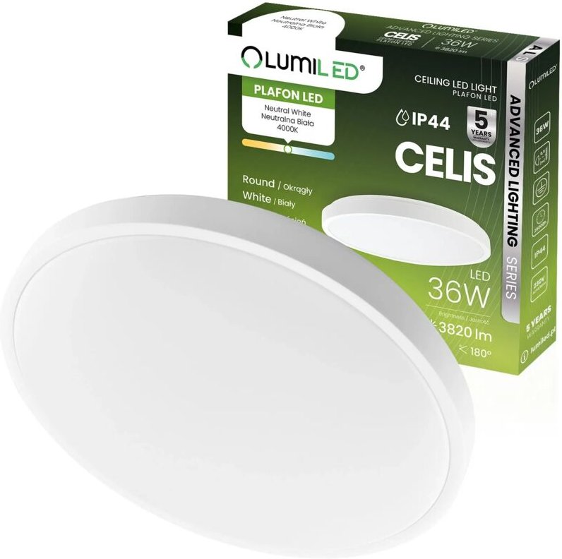 LED Deckenleuchte 36W 4000K 3820lm 106 lm/W Rund IP44 Weißer Ring