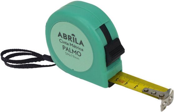Fabrilamp - Grünes metrisches Maßband 5mx19mm mit Schloss, Magnetclip, Clip und Griff