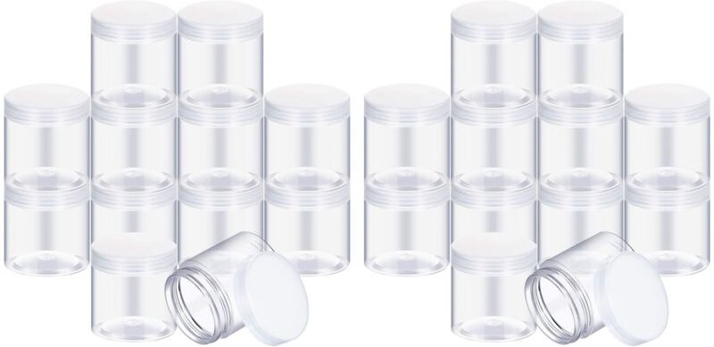 Leere 24 Pack Transparente Kunststoff Aufbewahrungs Box Gewürz Dose Weit Hals Kunststoff Behälter Deckel