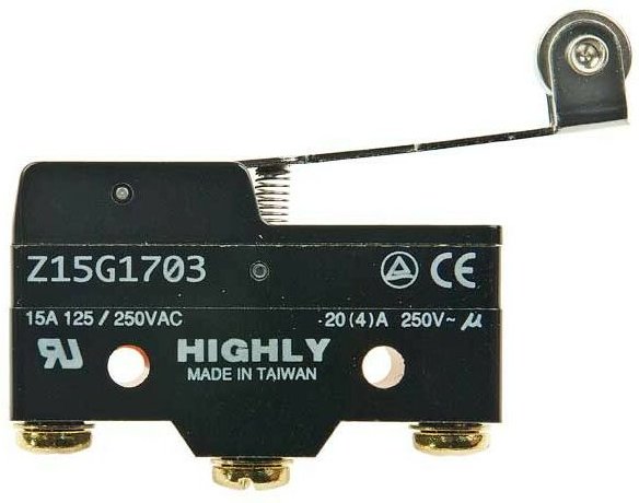 Mikroschalter mit Hebel und Rad 48,5mm 15A/250Vac