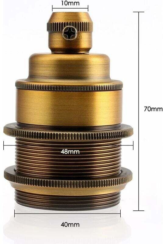 YMYNY 1 Stück Edison-Sockel E27 Lampenadapter Kronleuchter Retro Vintage Antik-Kupfer-Stil Kabellos für LED-Glühbirne Ke...