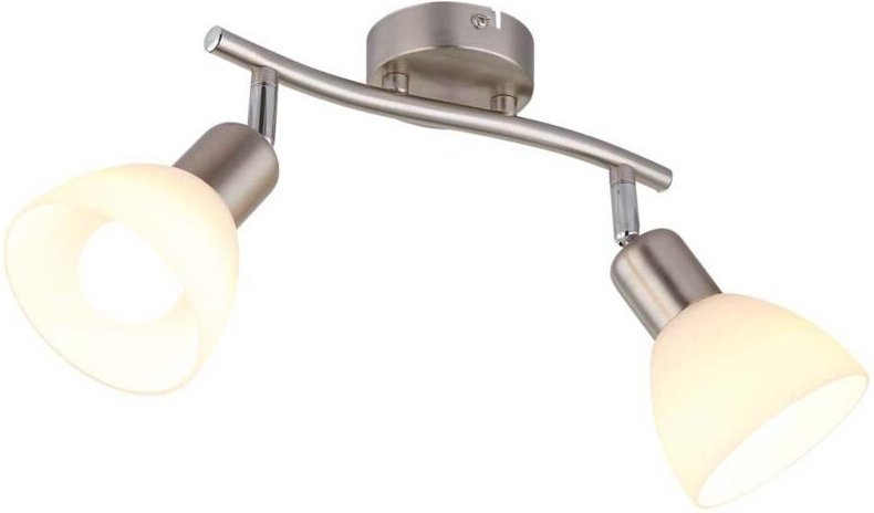 Deckenleuchte Deckenlampe Wohnzimmerlampe Metall Glas opal LED H 16,5 cm