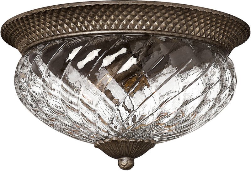 Elstead - Plantation - 3 Light Large Semi Flush Deckenleuchte Pearl Bronze, E27