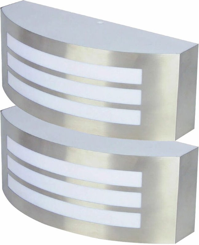 2er Set Wand Strahler Edelstahl Garten Haus Eingangs Lampen IP44 E27 Leuchten