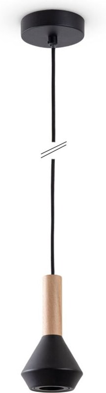 Pendelleuchte Esstisch Lampe Küche Wohnzimmer Lampenschirm Stahl Holz GU10 Schwarz, Ø10cm - Paco Home