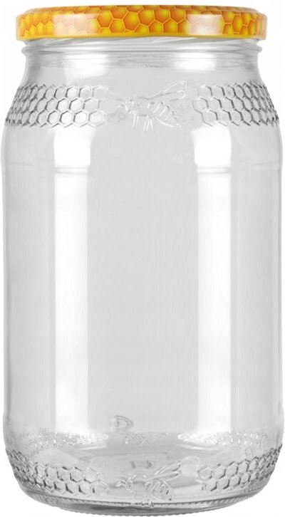 8x Gläser 900 ml Bienenhonigwaben mit Schraubverschluss fi82 für Honiggläser 0,9L