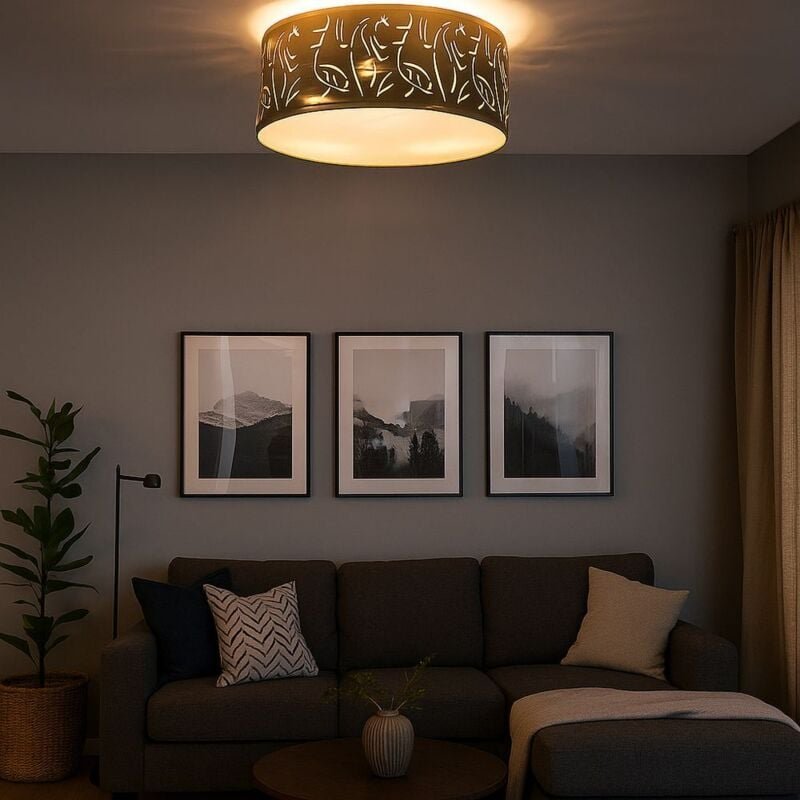 Design Decken Strahler gold Wohn Zimmer Beleuchtung Deko Stanzungen Lampe Globo 15359D