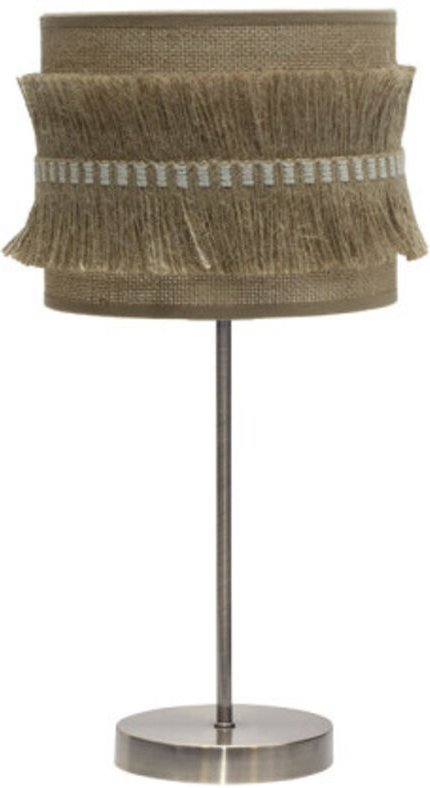 Akunadecor Kleine Tischlampe Modell Kala Leder mit Fransen Lampenschirm From Fransen - Fabrilamp