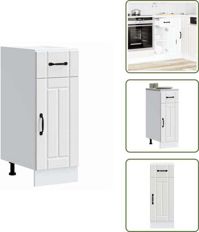 The Living Store Küchen-Unterschrank Lucca Weiß Holzwerkstoff - Küchenmöbel