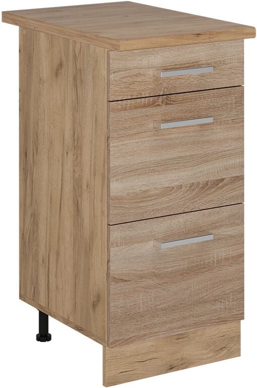 Vicco - Küchenunterschrank R-Line, Sonoma, 40 cm mit Schubladen, ap Eiche