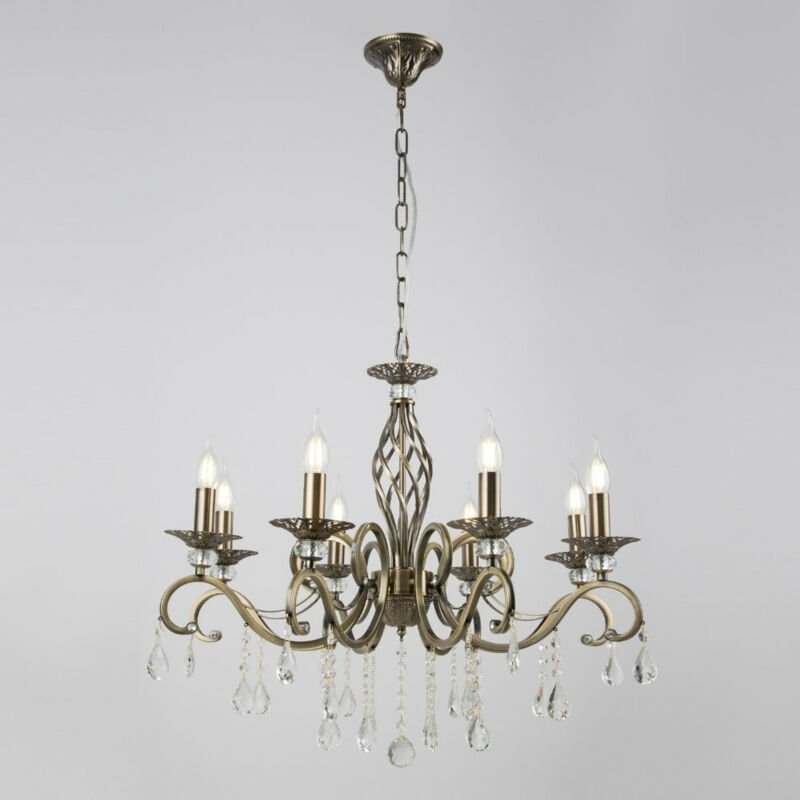 Grace Kronleuchter Messing & Kristall, 8 Licht, E14