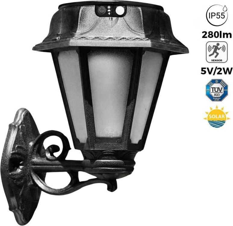 Fumagalli - Solar Gartenwandleuchte "bisso/rosetta" mit PIR-Melder - 2