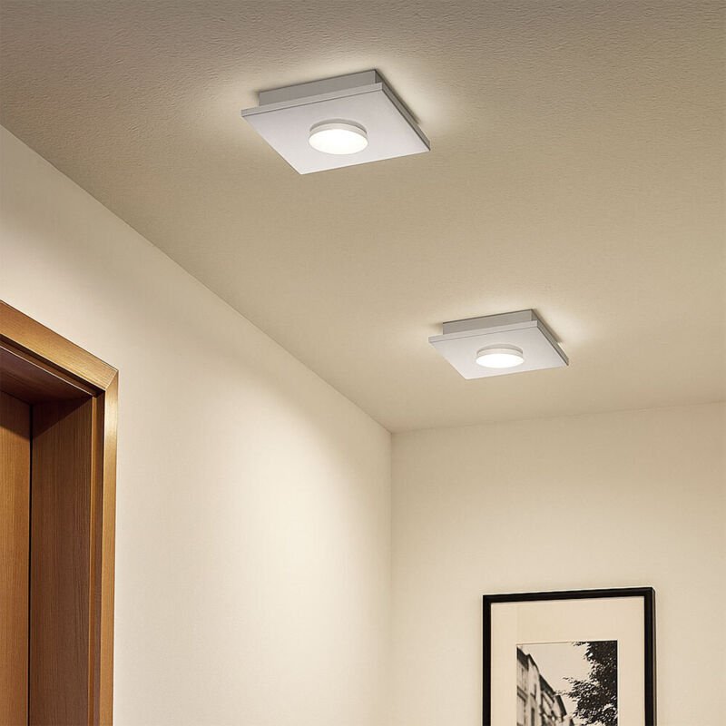 Fischer Leuchten - Deckenlampe Deckenleuchte led weiß Wohnraumlampe 3-Stufen Dimmer, Metall silber, 1x led 4W 360Lm warm...