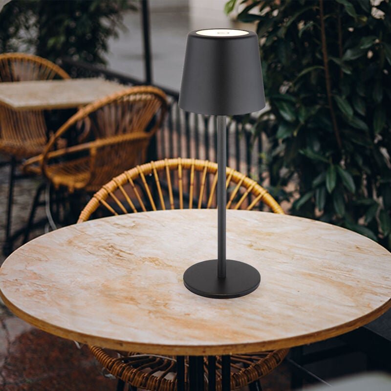 Globo Lighting - Tischleuchte Tischlampe Esszimmerlampe schwarz Touchdimmer Akku usb led h 28 cm