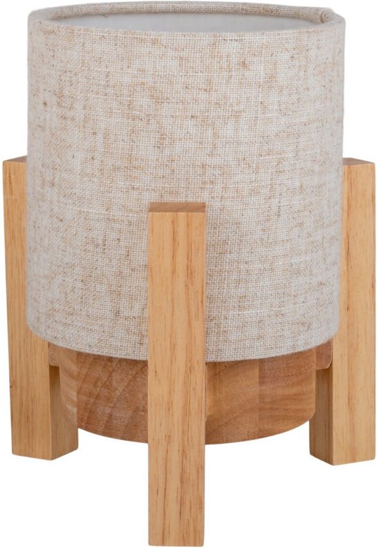 Naeve MADITA Wiederaufladbare dimmbare LED-Tischlampe, zylindrisch, 19 cm, Natur, 2955 K, Berührungssensor