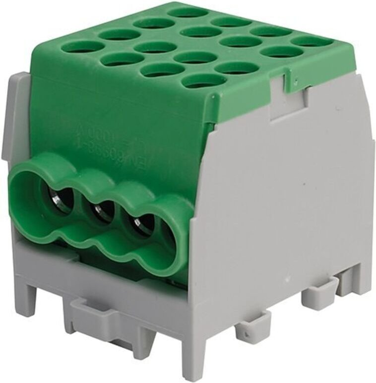 Hauptleitungs-Abzweigklemme - grün, 2x Eingang 25 mm² 6x Ausgang 16 mm²