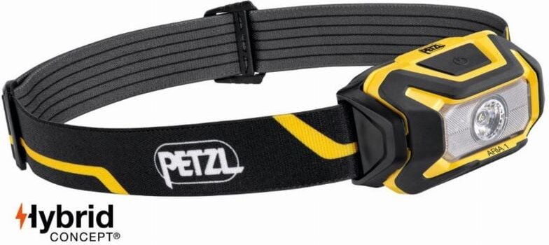 Kompakte Stirnlampe PETZL Aria 1 Wasserdicht - 350 Lumen - Schwarz/Gelb - Batterien oder Akku - E069AA00