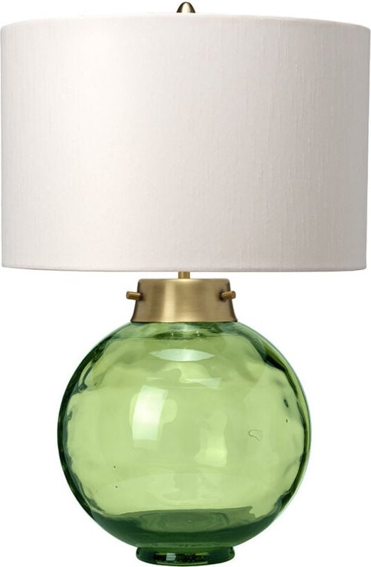 Tischleuchte Beistelllampe Nachttischleuchte Kunststeide Stahl Glas grün E27