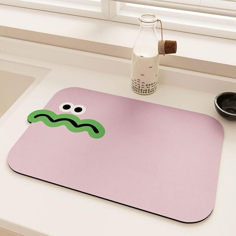 Küchenabtropfmatte für Geschirr, hitzebeständig, rosa, 40 x 50 cm