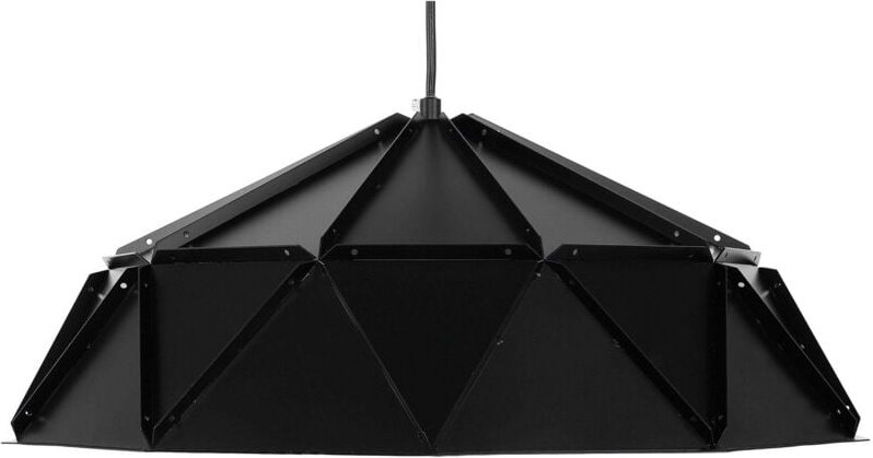 Hängeleuchte Schwarz Metall halbrunder Schirm mit Dreieck-Design Industrie Design
