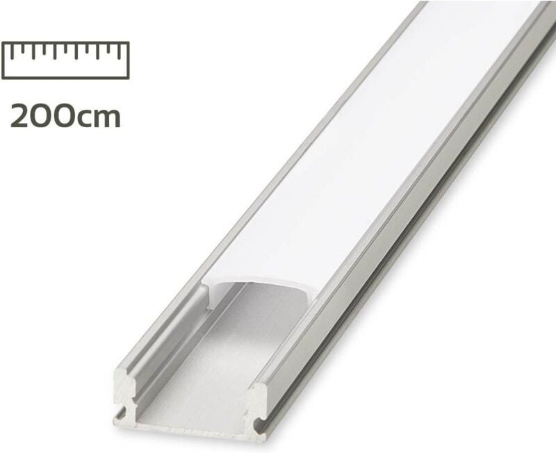 Alu Aufbau U-Profil eloxiert 18x8mm opal 200cm