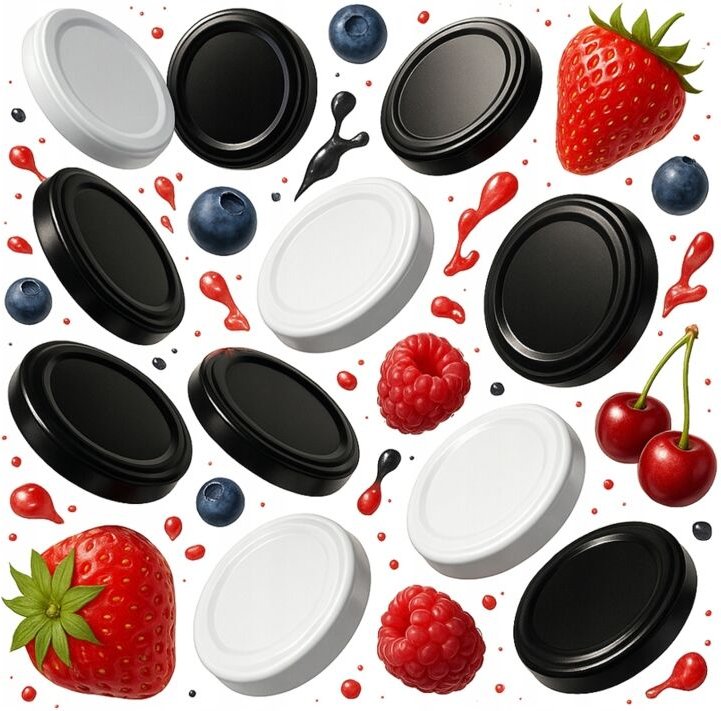 100x Deckel 63 mm für Gläser, Verschlüsse für Marmeladen, Konfitüren, FI63