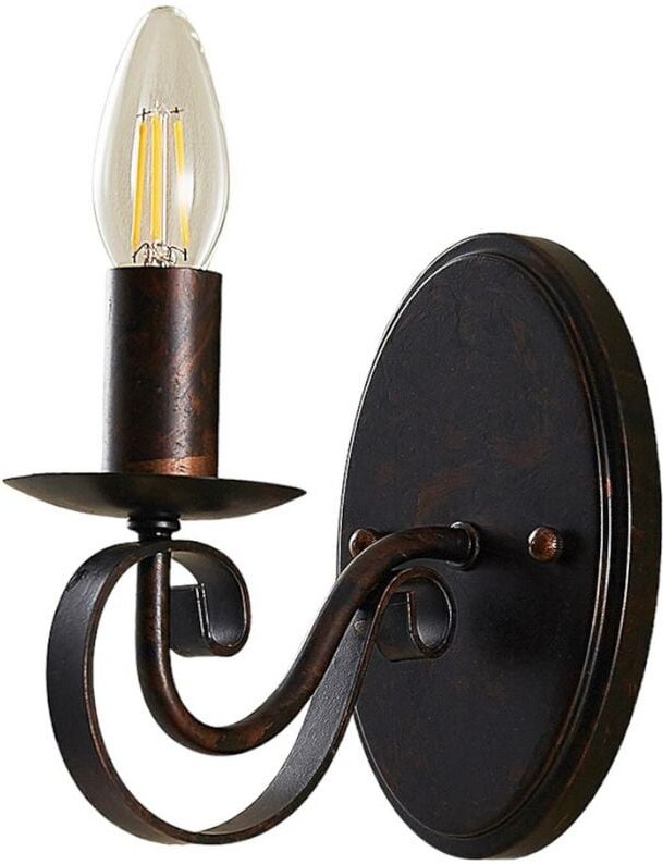 Caleb - rostfarbene Wandleuchte im Landhausstil - rostbraun