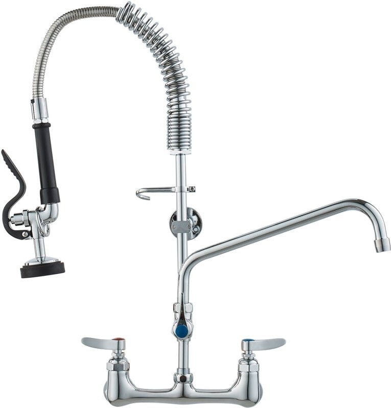 Mophorn - vevor Kommerzieller Wasserhahn mit Vorspülbrause, 63 cm Höhe, 305 mm Schwenkauslauf, Wandmontage Küchenspülenh...