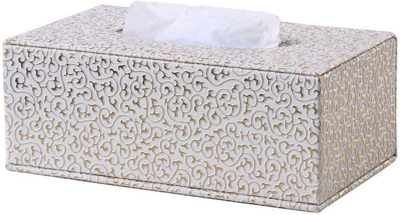 Taschentuchbox aus Leder für Zuhause, Büro und Auto (Gold)
