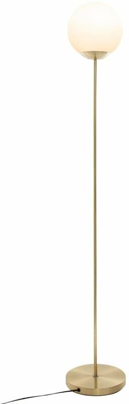 Atmosphera - Stehlampe mit rundem Lampenschirm, Metall, gold, 134 cm