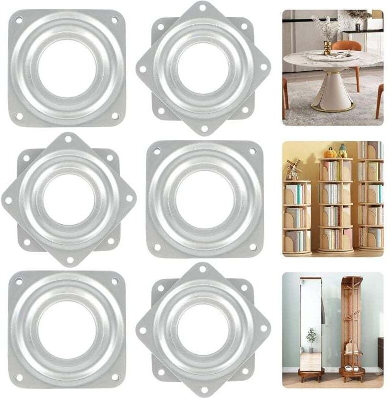 360°-Drehteller, 6-teilig, Metall-Drehteller, TV-Drehteller, quadratischer Drehteller