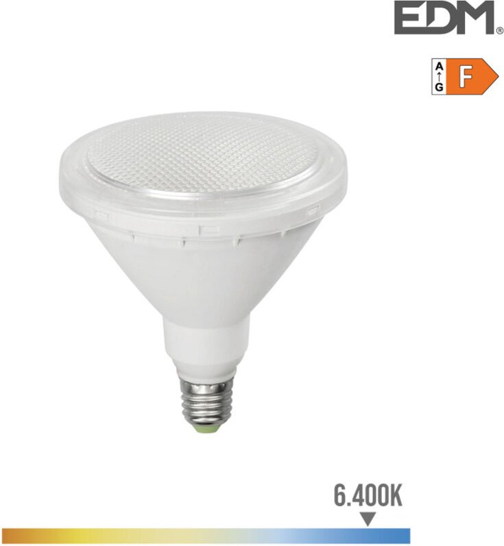 EDM - Birne par38 led e27 15w 1200lm 6400k kaltes licht ip64 ø12x13,8cm