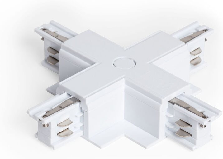 Thumbnail - Ledkia - Verbinder Typ x für 3-Phasenstromschiene Unterputz/ Einbau Aluminium Weiß