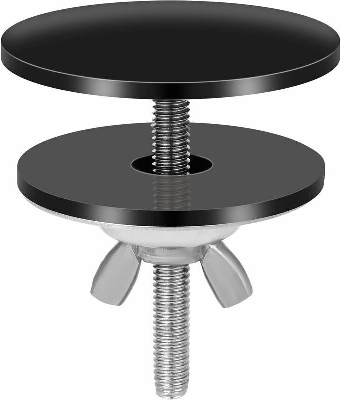 Wasserhahn-Loch-Abdeckung, schwarz, 5 cm, Edelstahl, Wasserhahn-Loch-Abdeckung, Waschbecken-Loch-Abdeckung für Waschbeck...