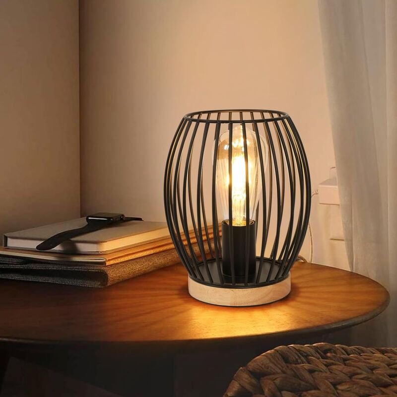 Thumbnail - Comely - Tischlampe, Nachttischlampe, Schwarze Metalltischlampe, Dekorative Tischlampe für Schlafzimmer, Wohnzimmer mit ...