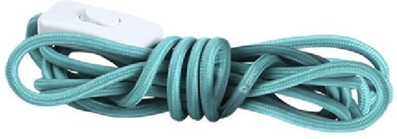GSC - 1,5 m Textilkabel (2 x 0,75 mm) Stecker + Schalter Türkis 001102962