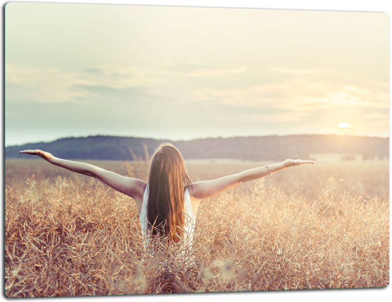 Glasschild Schneidebrett 52x40 Frauu