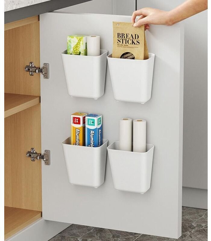 Aufbewahrungsbox für Küchenschrankteile, selbstklebende Wandaufbewahrungsbox, Aufbewahrungsbox für Schränke/Badezimmer/K...